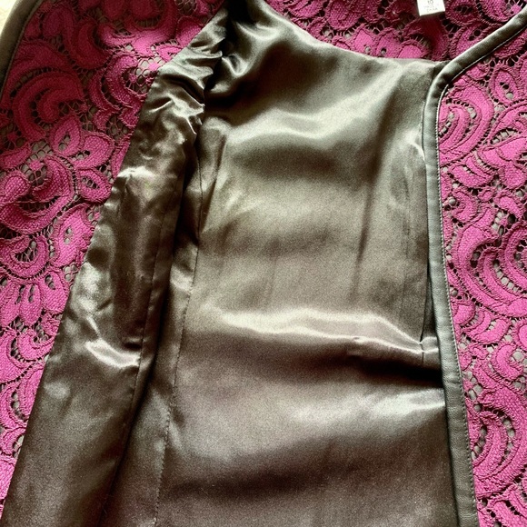 Joan Rivers Ladies Vegan Leather & Lace Jacket - Picture 7 of 9